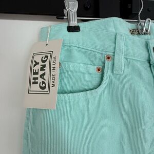 Hey Gang Mint Green Corduroy Flare Pants